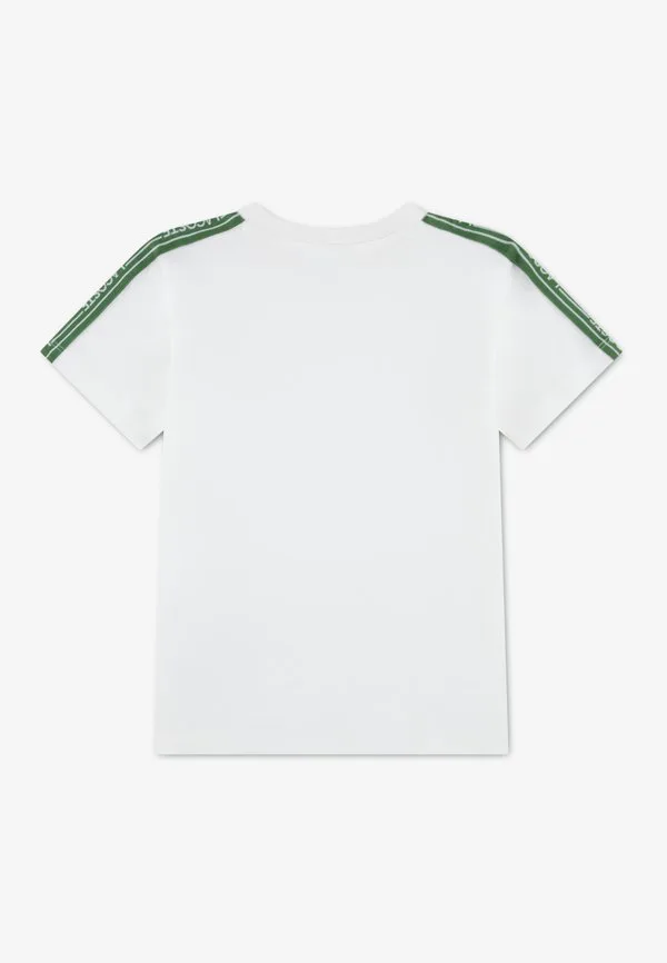 Футболка с тейпированием, базовая футболка Lacoste, Farine — фото 2