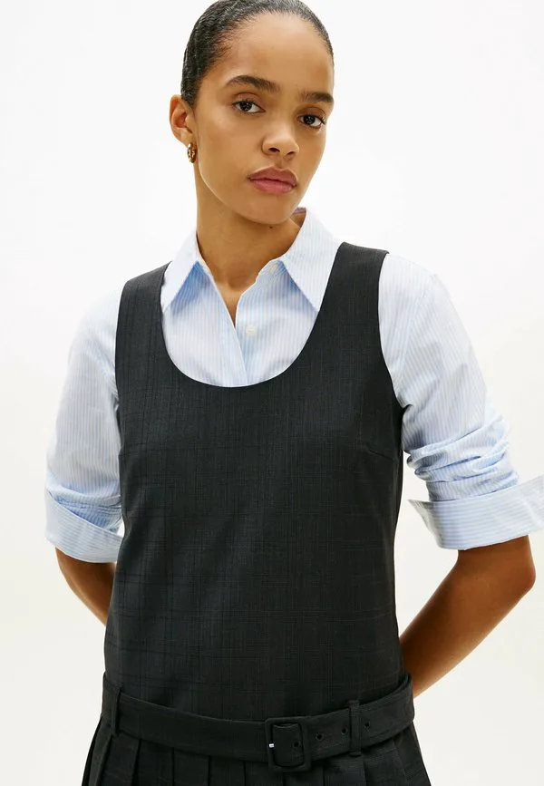 Клетчатое мини-платье на каждый день Tommy Hilfiger, Grey Allover — фото 3