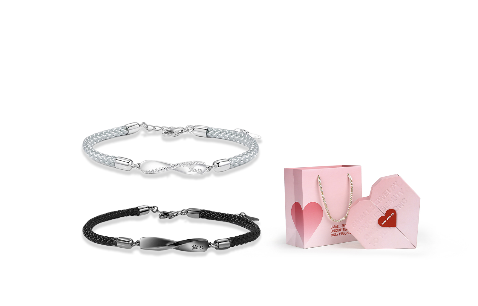 

Унисекс браслет из сплава JUICY GRAPE, Mobius Couple Bracelets+Valentine'S Day Box