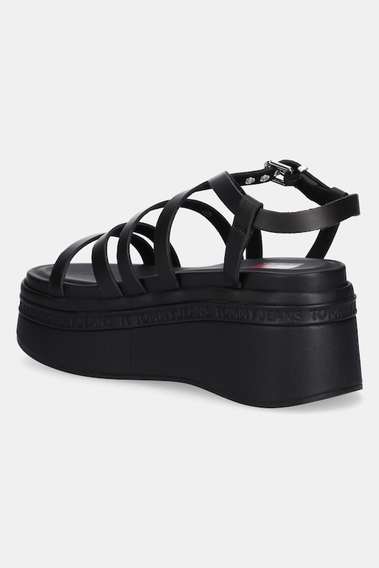 Кожаные сандалии Wedgy Strappy Sandal Tommy Jeans, черный — фото 3