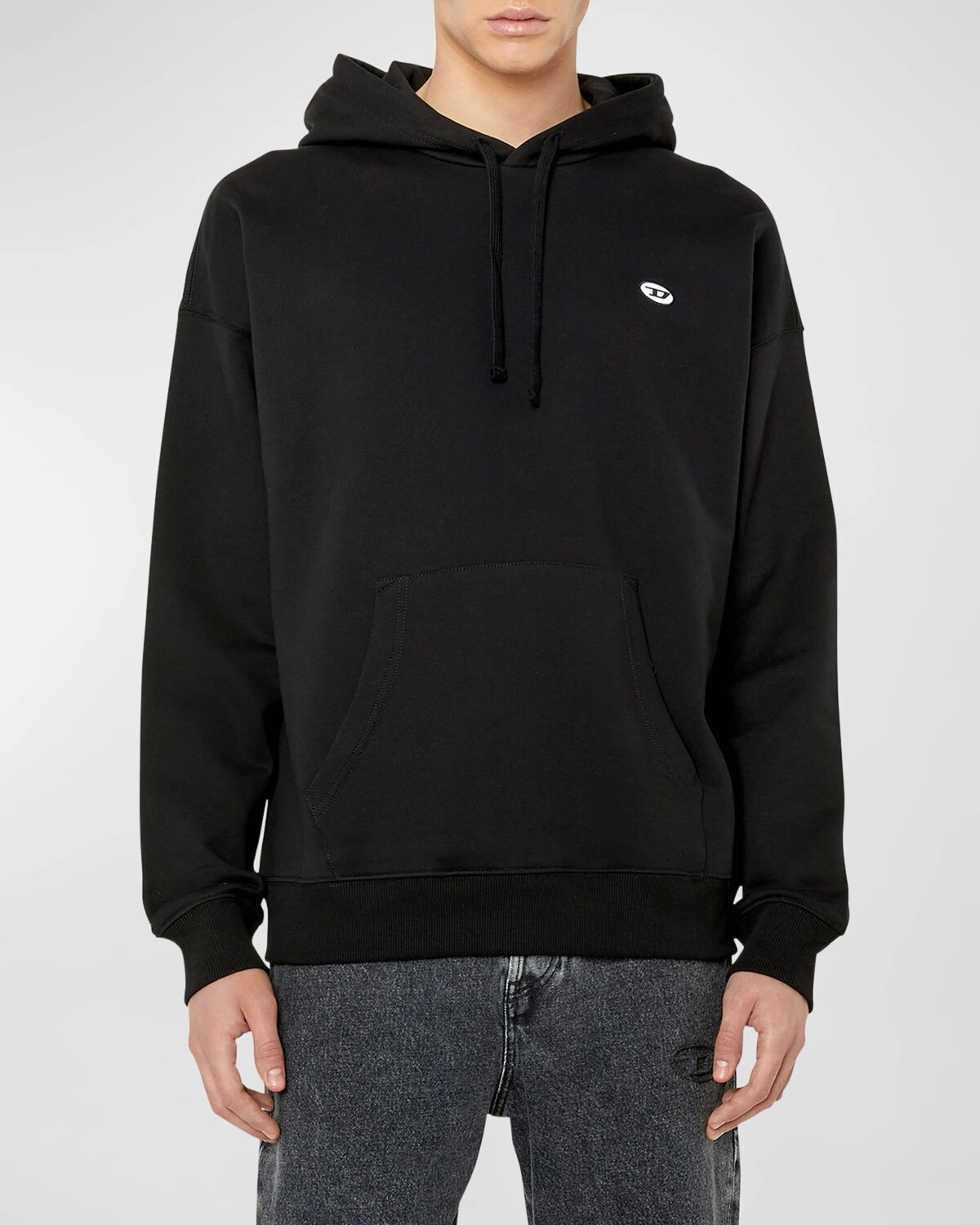 

Мужская толстовка с овальной нашивкой D Diesel, цвет Black Black Black