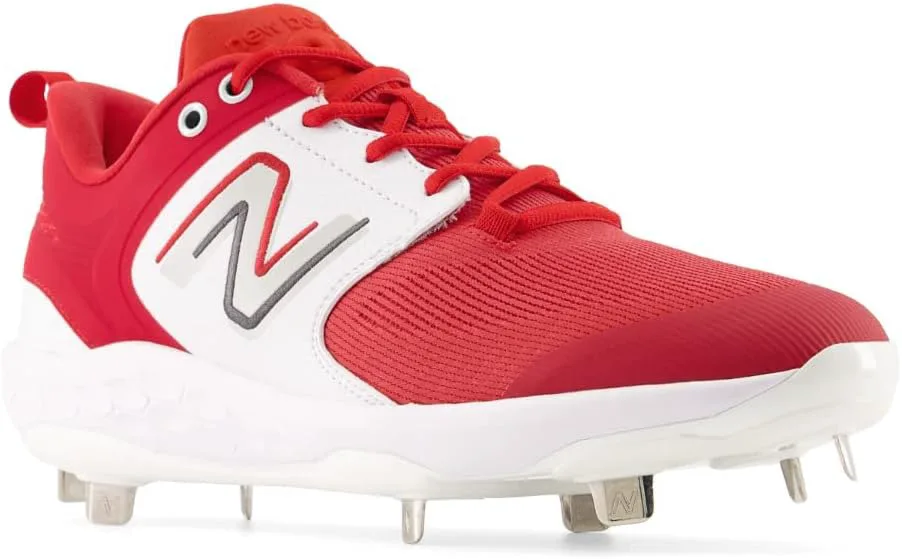 Бейсбольные кроссовки New Balance Fresh Foam X 3000 V6 для мужчин, металлические, красно-белый — фото 4