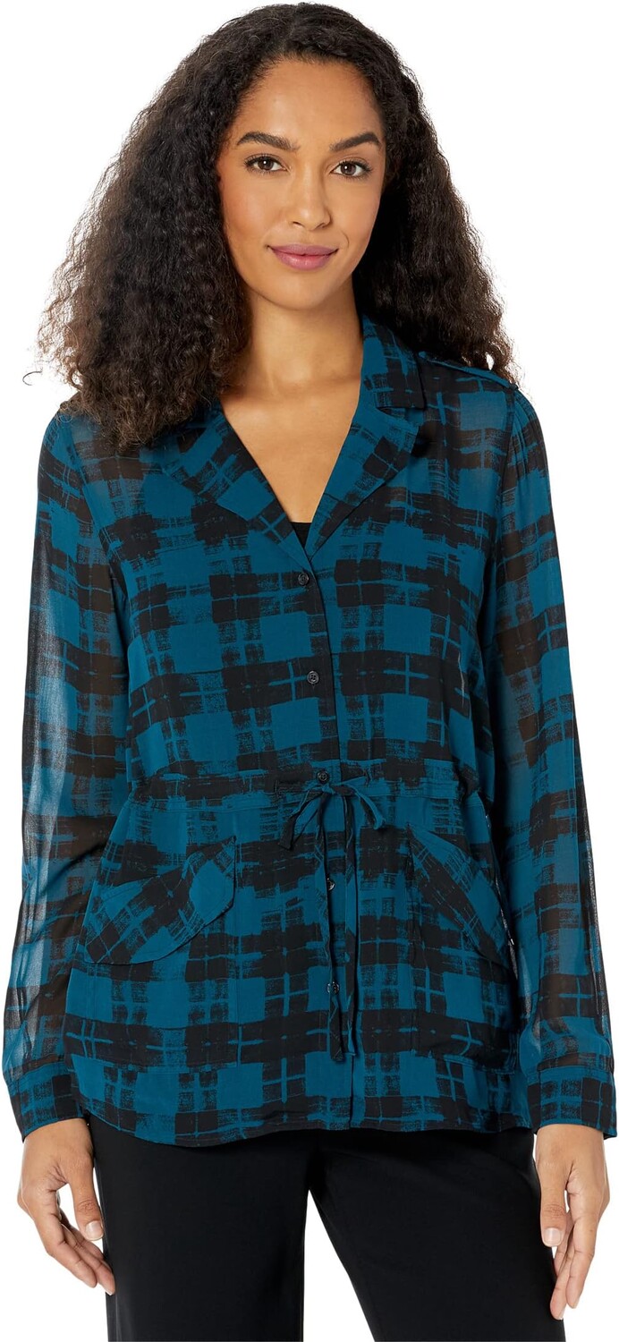 

Туника Calvin Klein Long Sleeve Tunic with Drawstring, цвет Black/Cypress