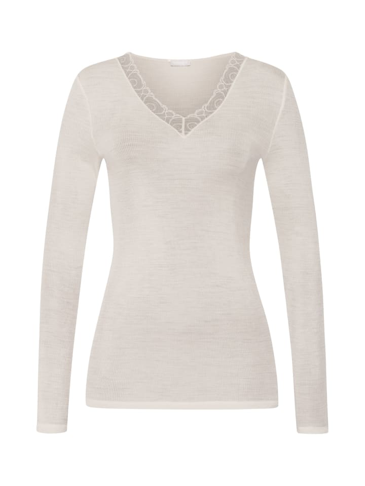 

Hanro Лонгслив Longsleeve Woolen Lace in misty white