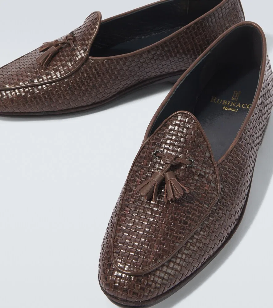 Лоферы Marphy из плетеной кожи Rubinacci, коричневый — фото 3