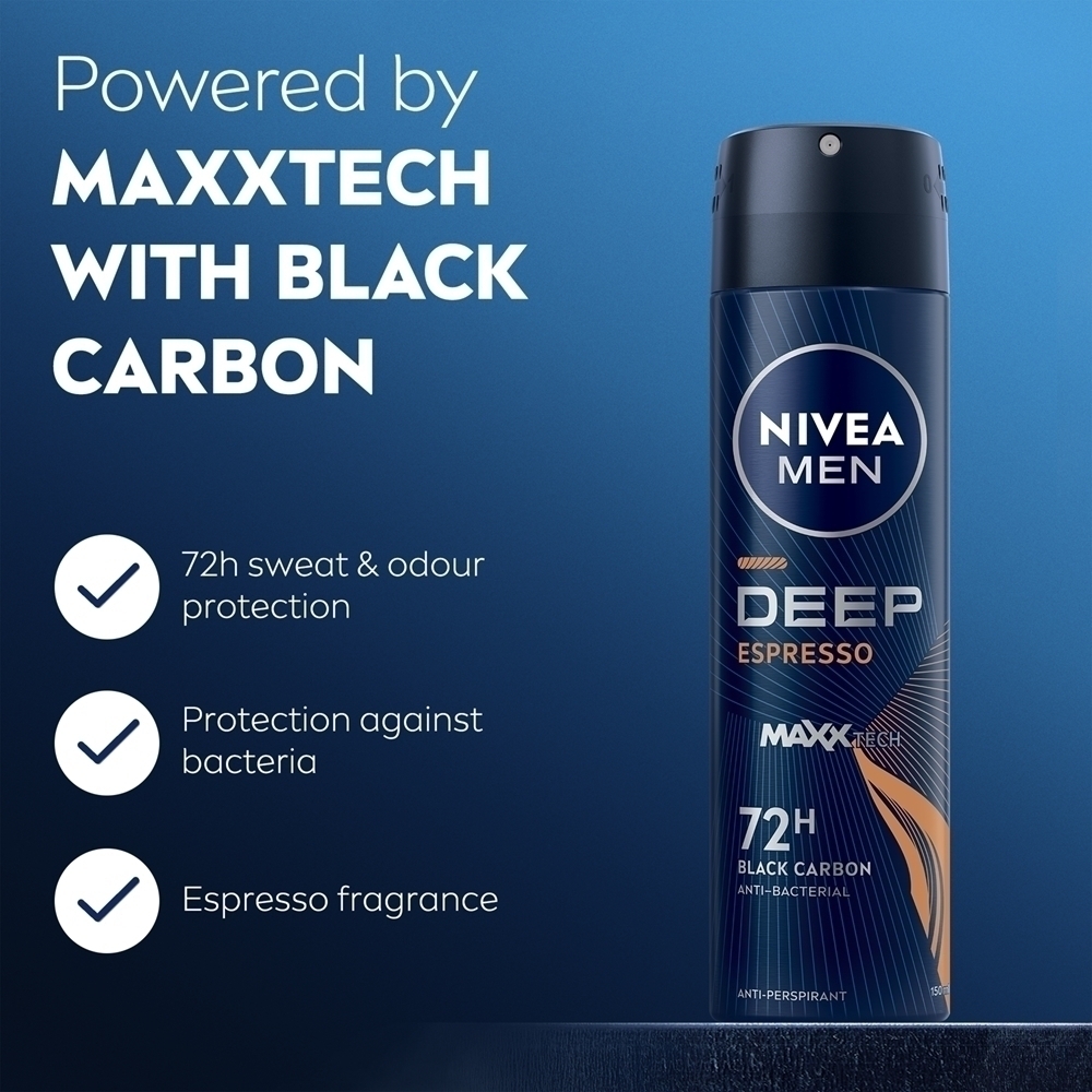 Антиперспирант-Спрей для мужчин глубокого действия Nivea, espresso 150 мл — фото 2
