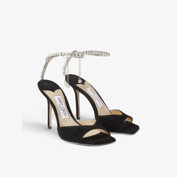 Замшевые туфли Saeda, украшенные кристаллами Jimmy Choo, черный — фото 3