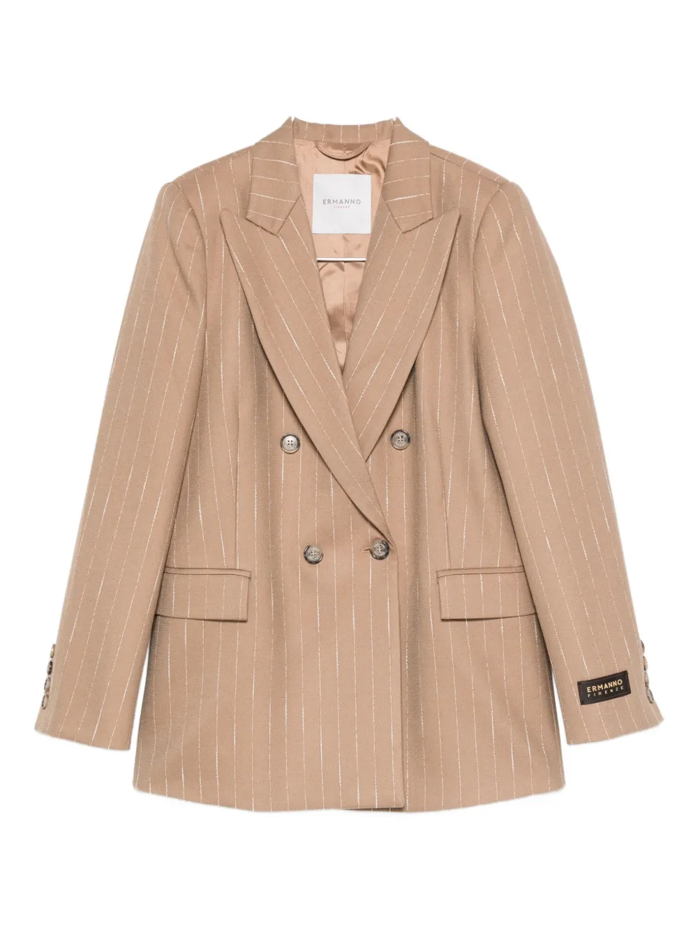 

Двубортный полосатый пиджак Ermanno Firenze, нейтральный