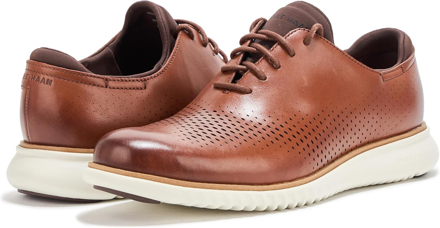 Мужские оксфорды Cole Haan 2.Zerogrand с лазерной перфорацией, Woodbury/Silver — фото 3