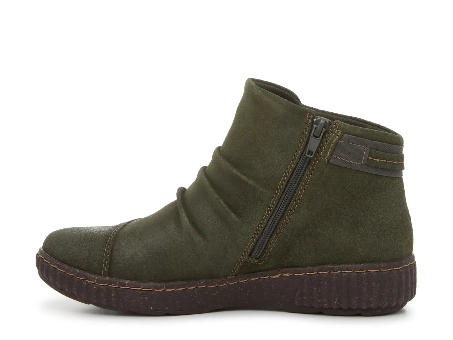 Ботинки женские Clarks Caroline Derby замшевые со сборкой, темно-зеленые — фото 3