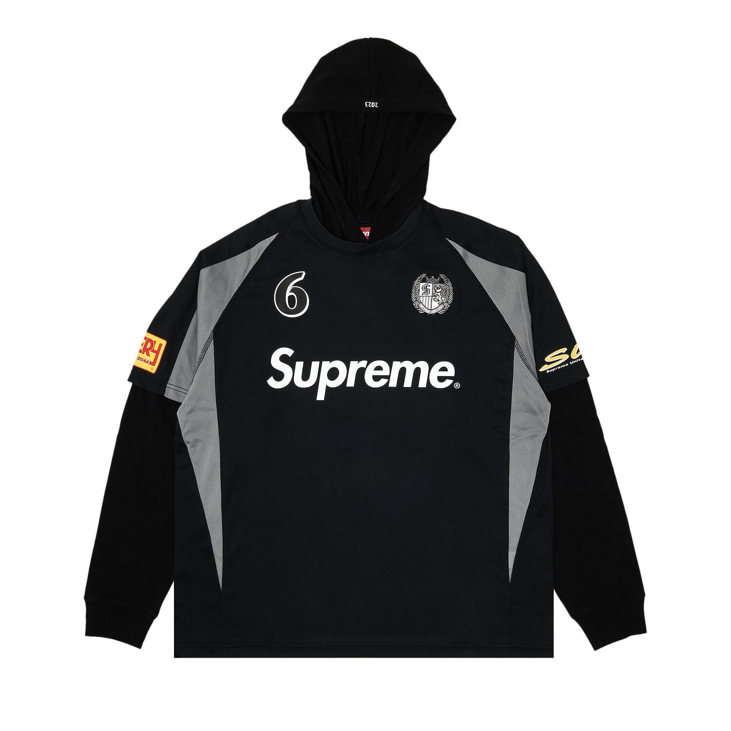 

Футбольная майка Supreme с капюшоном, черная, Черный, Футбольная майка Supreme с капюшоном, черная