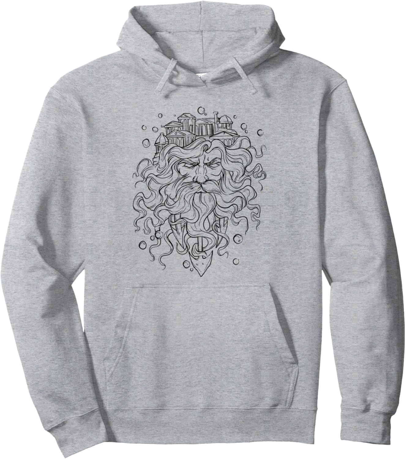 

Толстовка с изображением Посейдона, бога моря, греческого бога Афин Cj Merch, серый