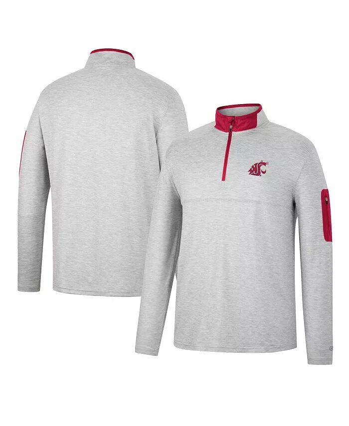 

Мужская серо-малиновая толстовка Washington State Cougars Country Club с застежкой-молнией на четверть длины Colosseum