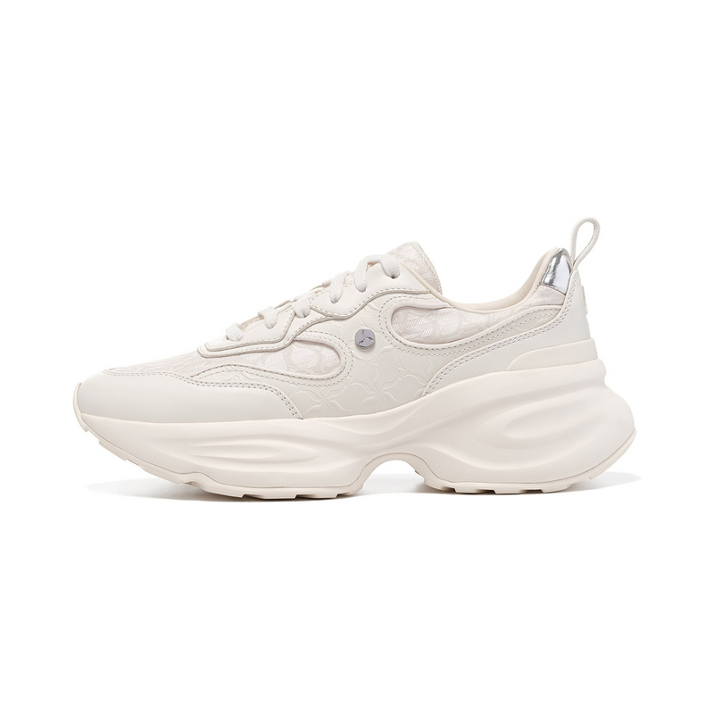 

Кроссовки LI NING 1990 Classic Collection: амортизирующие, износостойкие, низкие, повседневные, женские, серебристо-белые