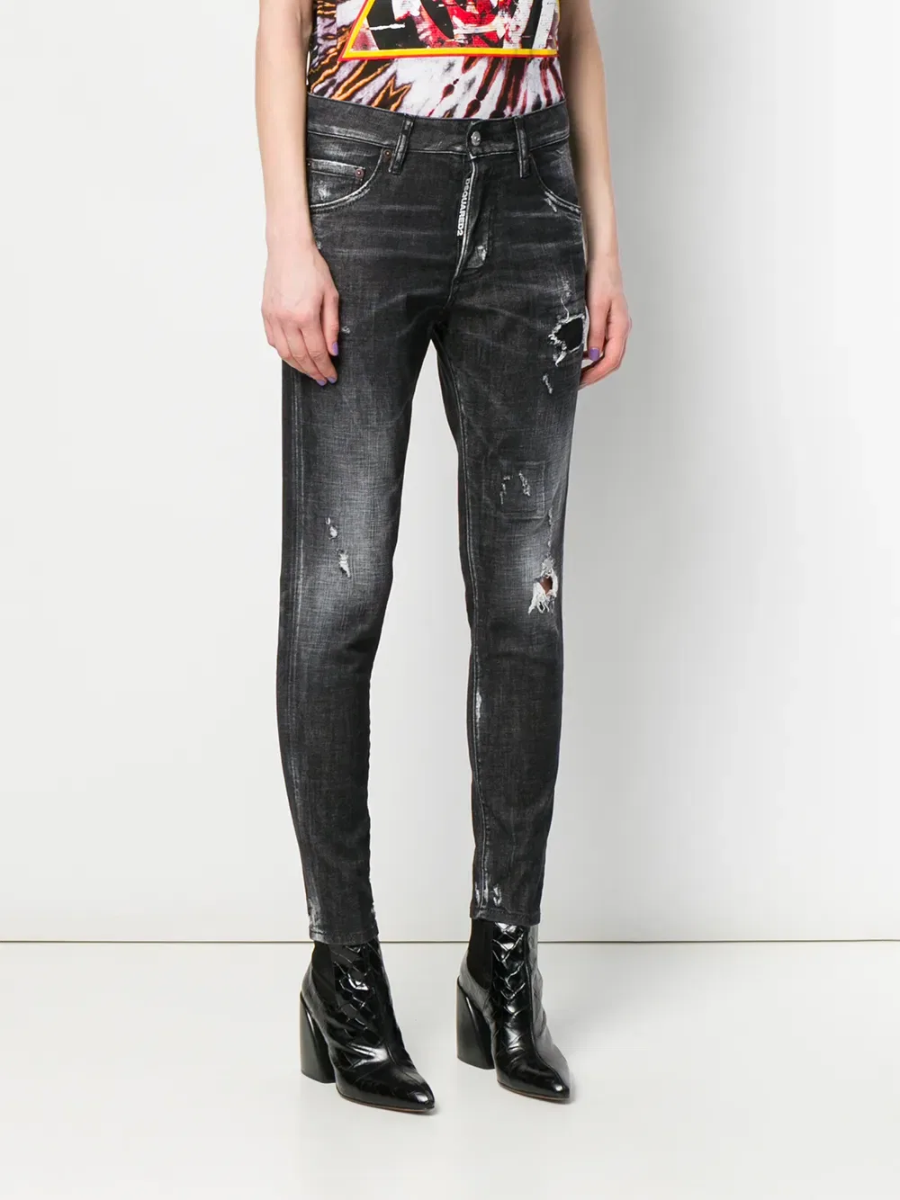 Узкие джинсы Dsquared2, черный — фото 3