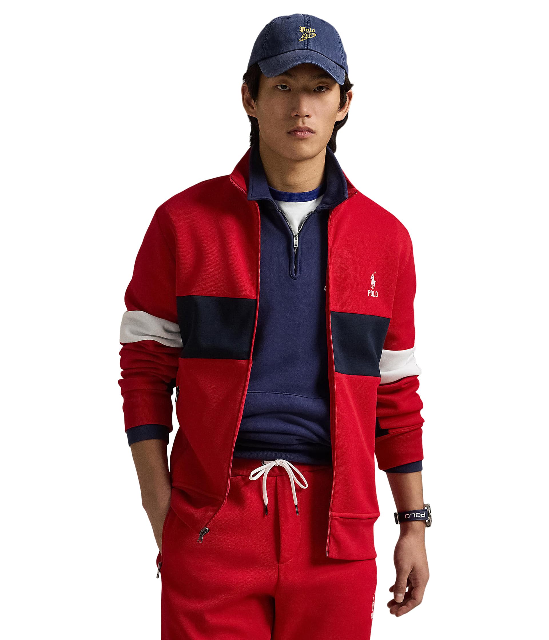 

Куртка Polo Ralph Lauren Double Knit Track Jacket, цвет Red Multi