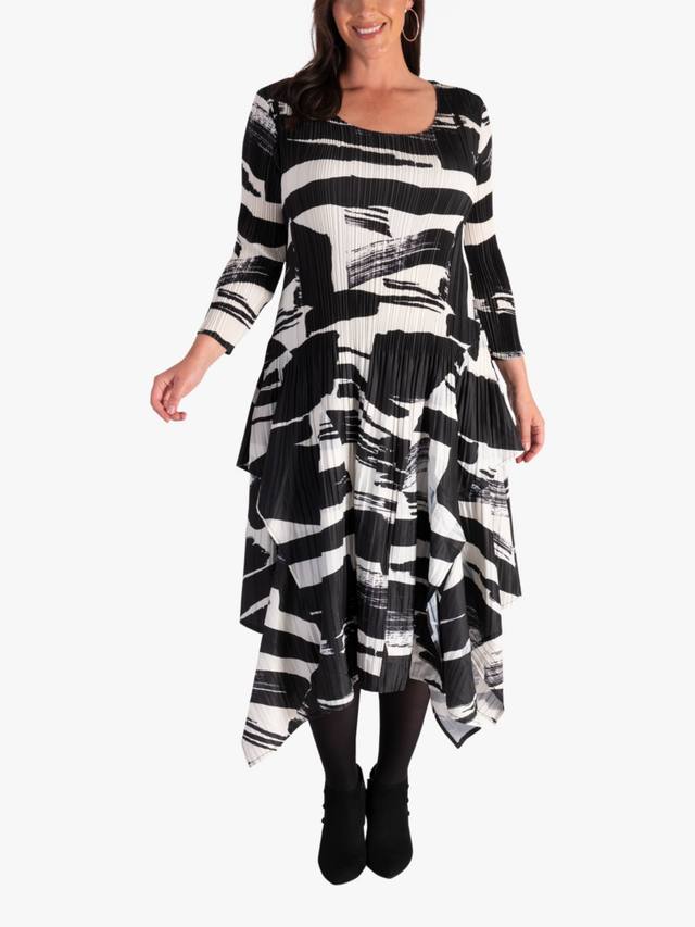 

Платье с художественным мазком кисти chesca, Black/Ivory