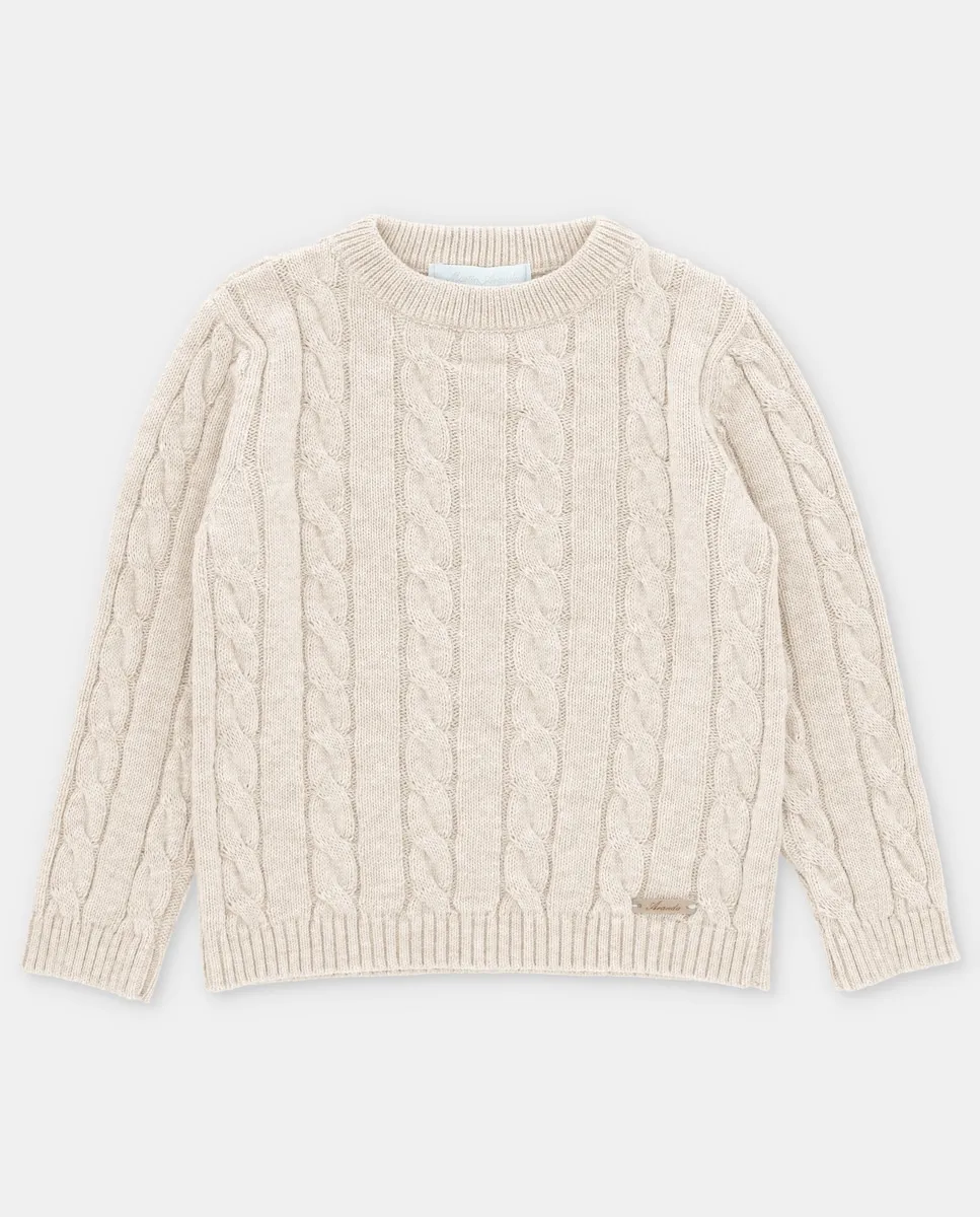 

Детский джемпер с косами песочного цвета Martín Aranda