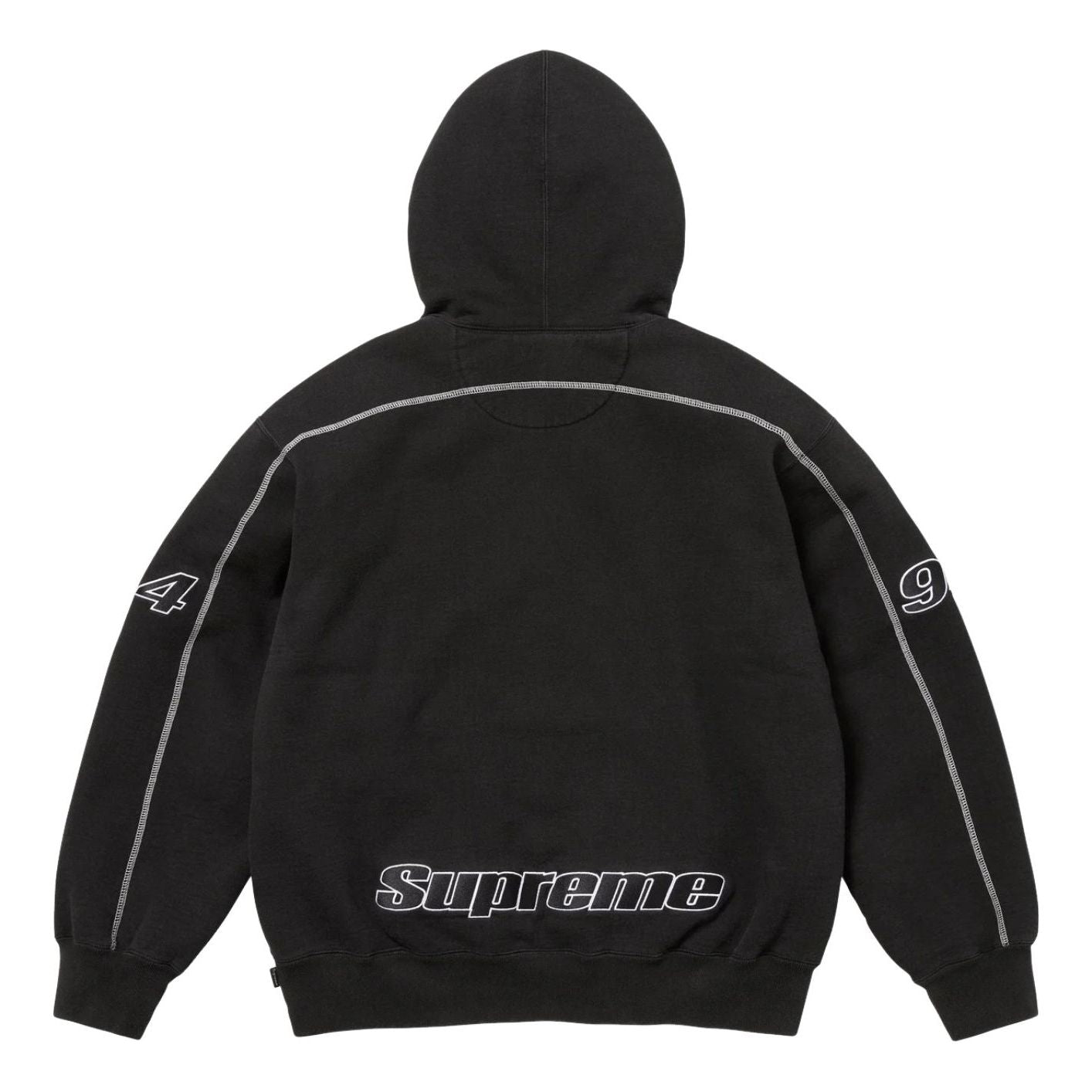 Толстовка Supreme FW25 Overlock с капюшоном, черная — фото 2