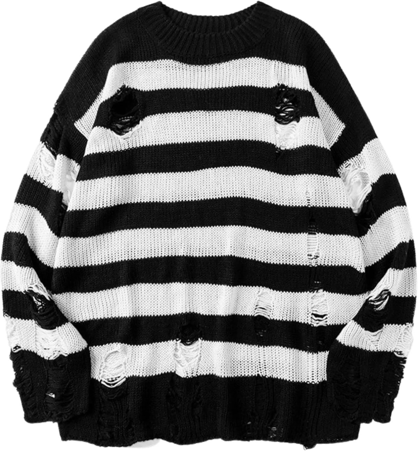 

BAIMORE Unisex полосатый свитер с прорезями и круглым вырезом