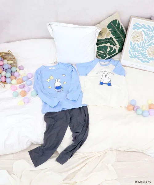 Комплект детской пижамы Miffy, из 2 топов и брюк, хлопок, розовый — фото 2
