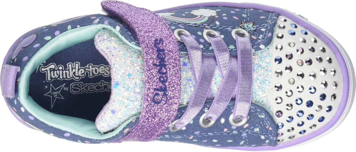 Детские кроссовки Skechers Twinkle Toes Sparkle Lite «Безумие единорога», Denim/Lavender — фото 3