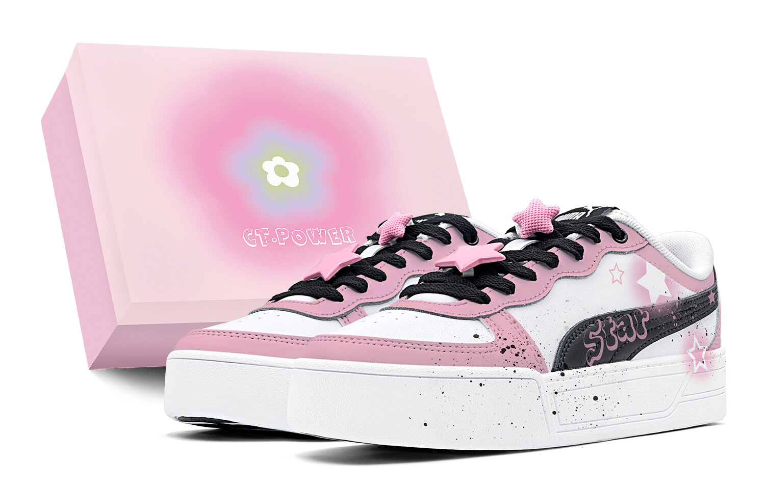 

Женские низкие кеды для скейтбординга Skye, розовый Puma, черный/розовый