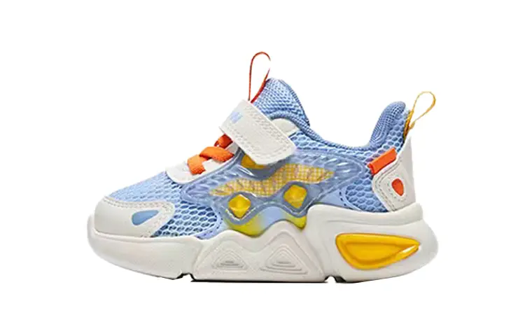 

Qiaodan Противоскользящие и износостойкие низкие детские туфли для малышей, сине-белые