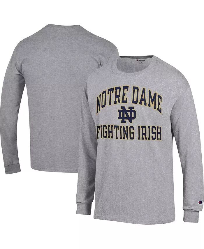 

Мужская футболка серого цвета с длинными рукавами Notre Dame Fighting Irish High Motor Champion, серый