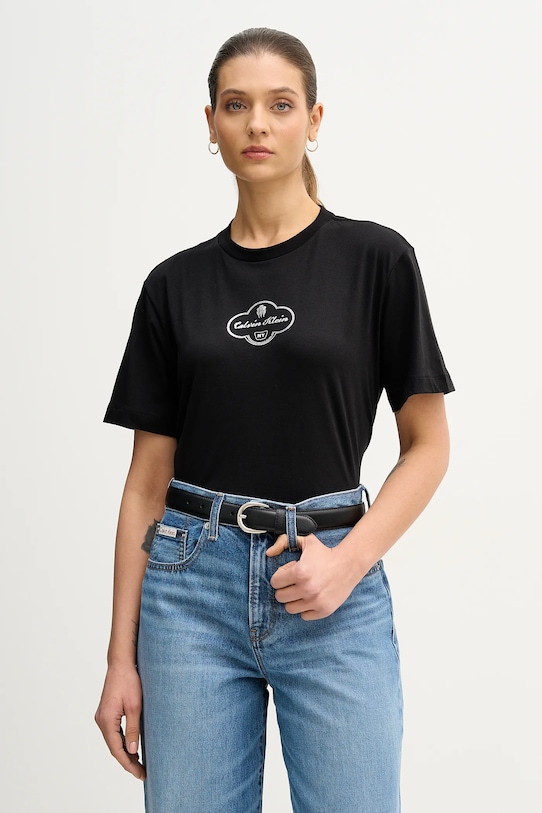 

Хлопковая футболка Calvin Klein Jeans, черный