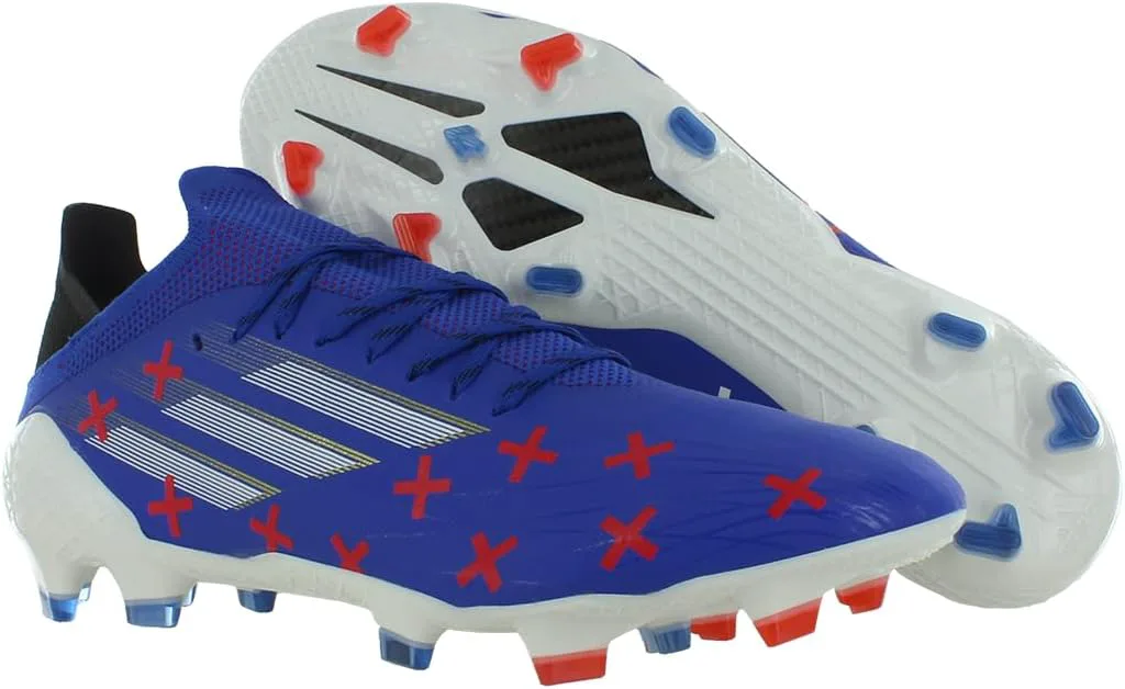 Футбольные бутсы Adidas X Speedflow.1 для мягкого грунта - унисекс, синий/белый/ярко-красный — фото 4