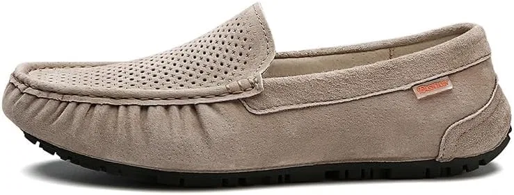 Мужские лоферы, дышащий замшевый верх, Slip-resistant, коричневый SayfuR — фото 3