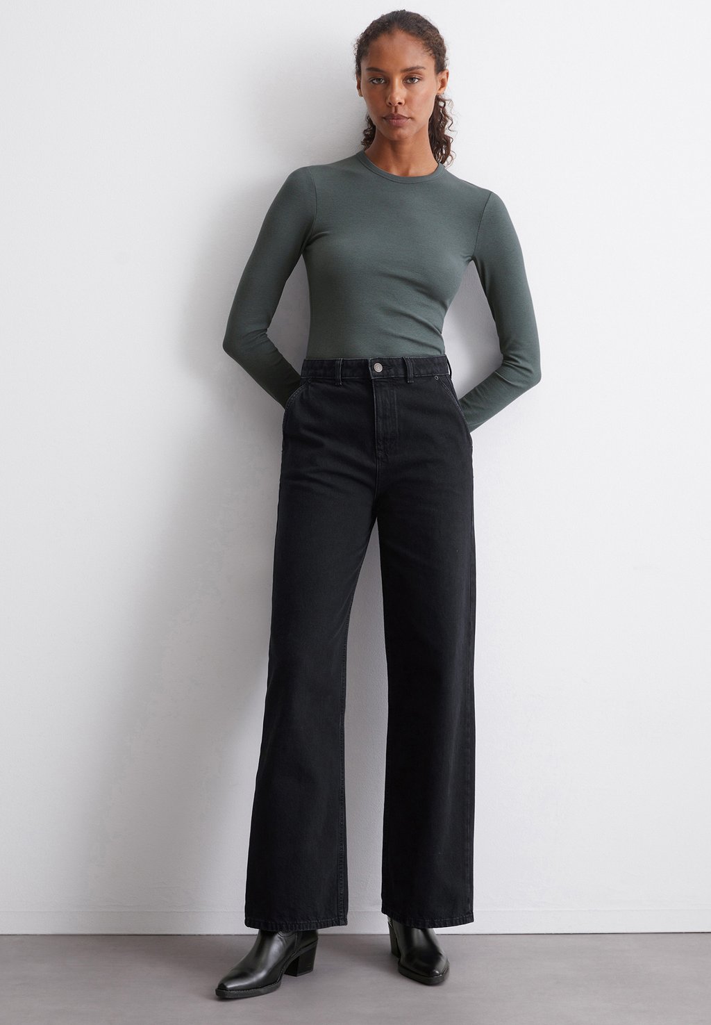 

Топ с длинными рукавами ROUND NECK Marc O'Polo, темно-зеленый