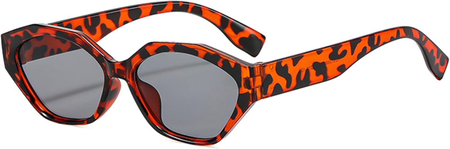 

Солнцезащитные очки Bullabulling в стиле ретро, ​​необычной формы, для женщин и мужчин, 2026 год. Модные винтажные солнцезащитные очки в стиле 90-х, маленькие, «кошачий глаз», с леопардовым принтом, Leopard Gray