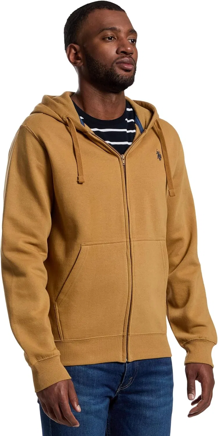 Толстовка с капюшоном U.S. Polo Assn. мужская на молнии с длинным рукавом, Collegiate Tan — фото 2