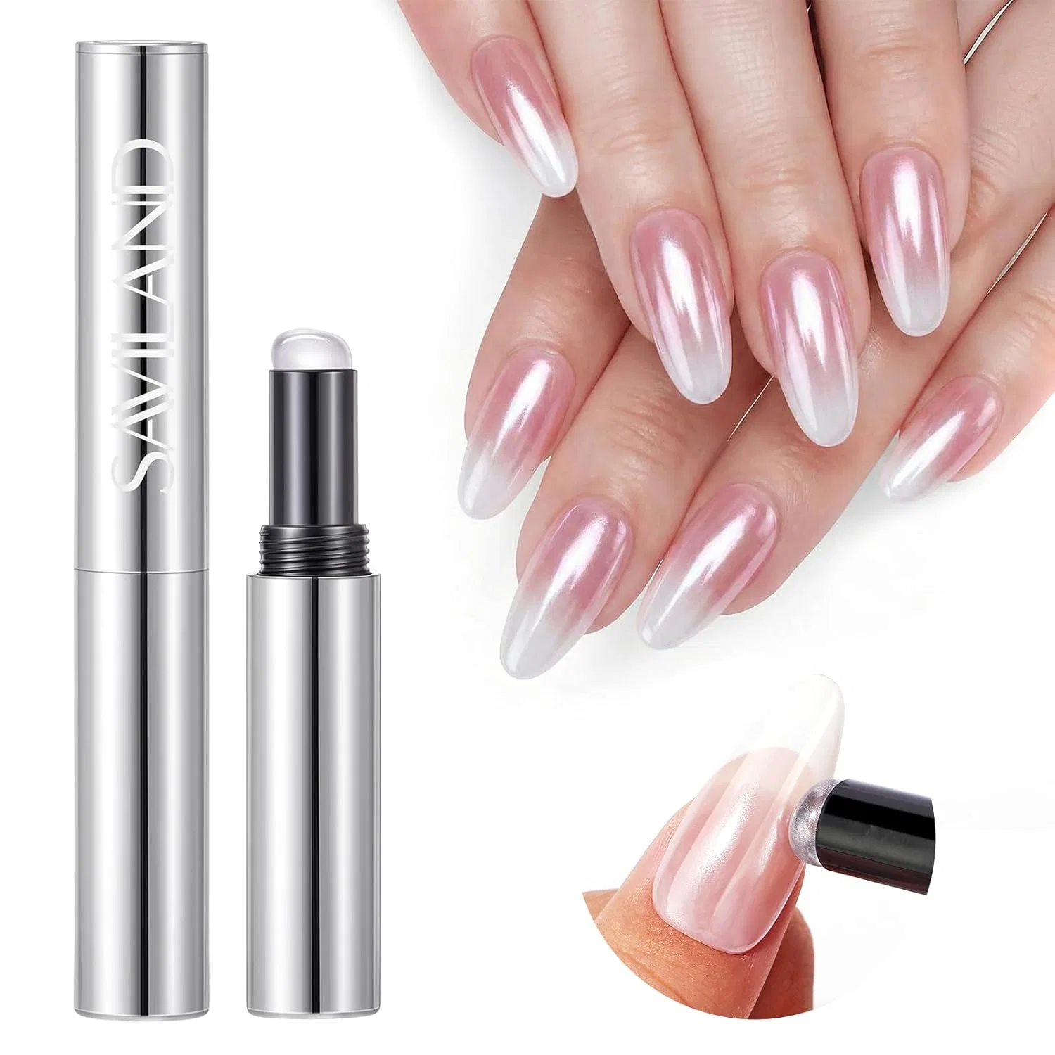 Ручка с хромовой пудрой для ногтей «Chrome Nail Powder Pen» от SAVILAND Saviland