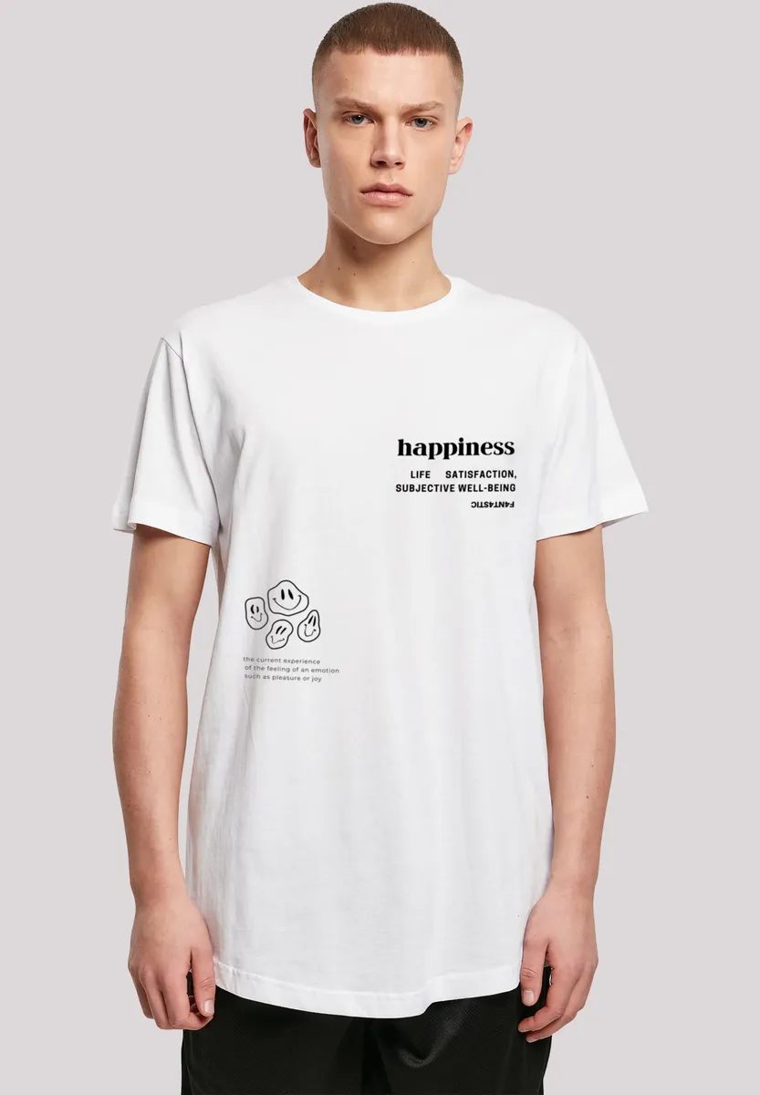 

F4NT4STIC Футболка "happiness LONG TEE", принт, белый