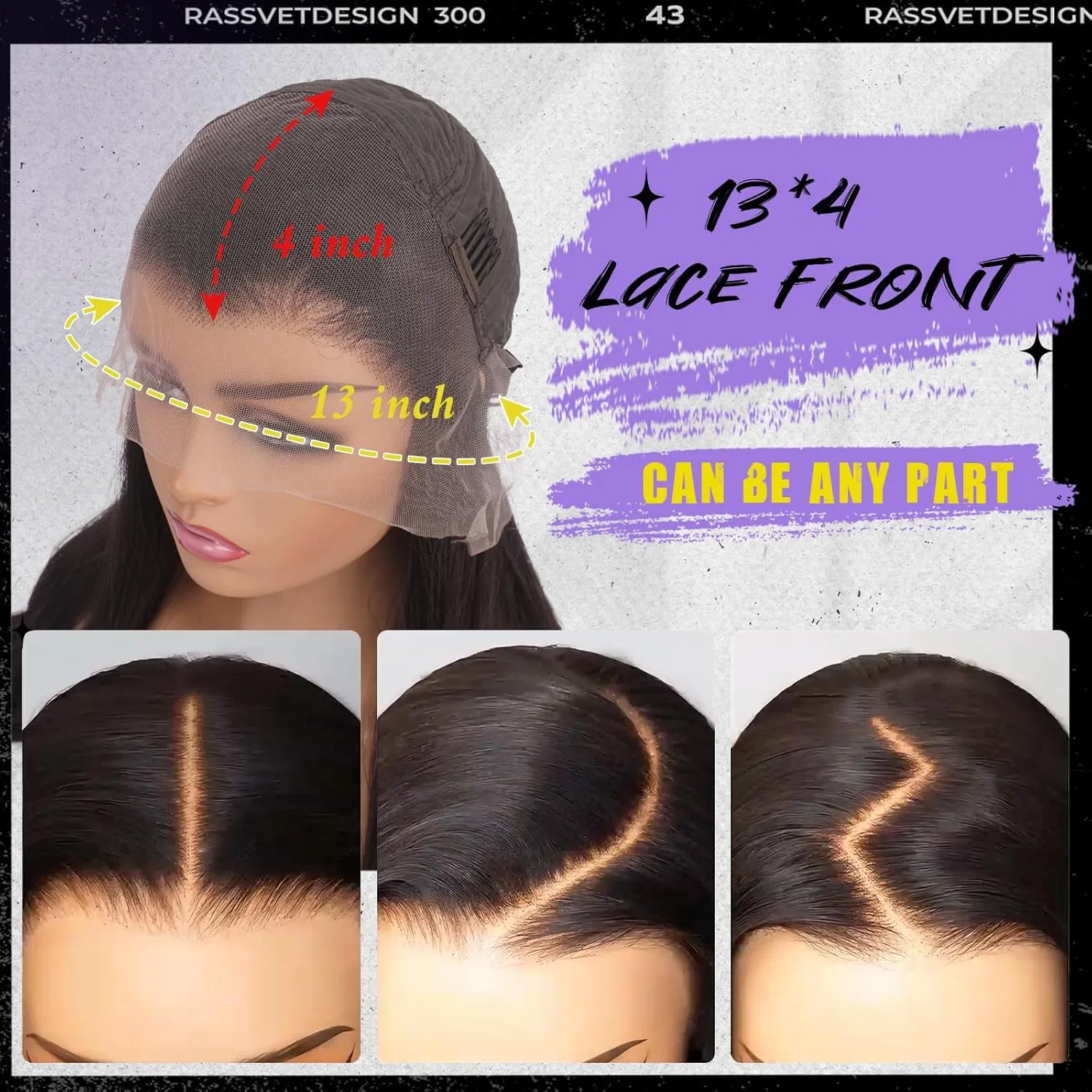 Длинный прямой парик «Lace Front» темно-коричневый 75 см от FESHFEN Feshfen, Dark Brown — фото 3