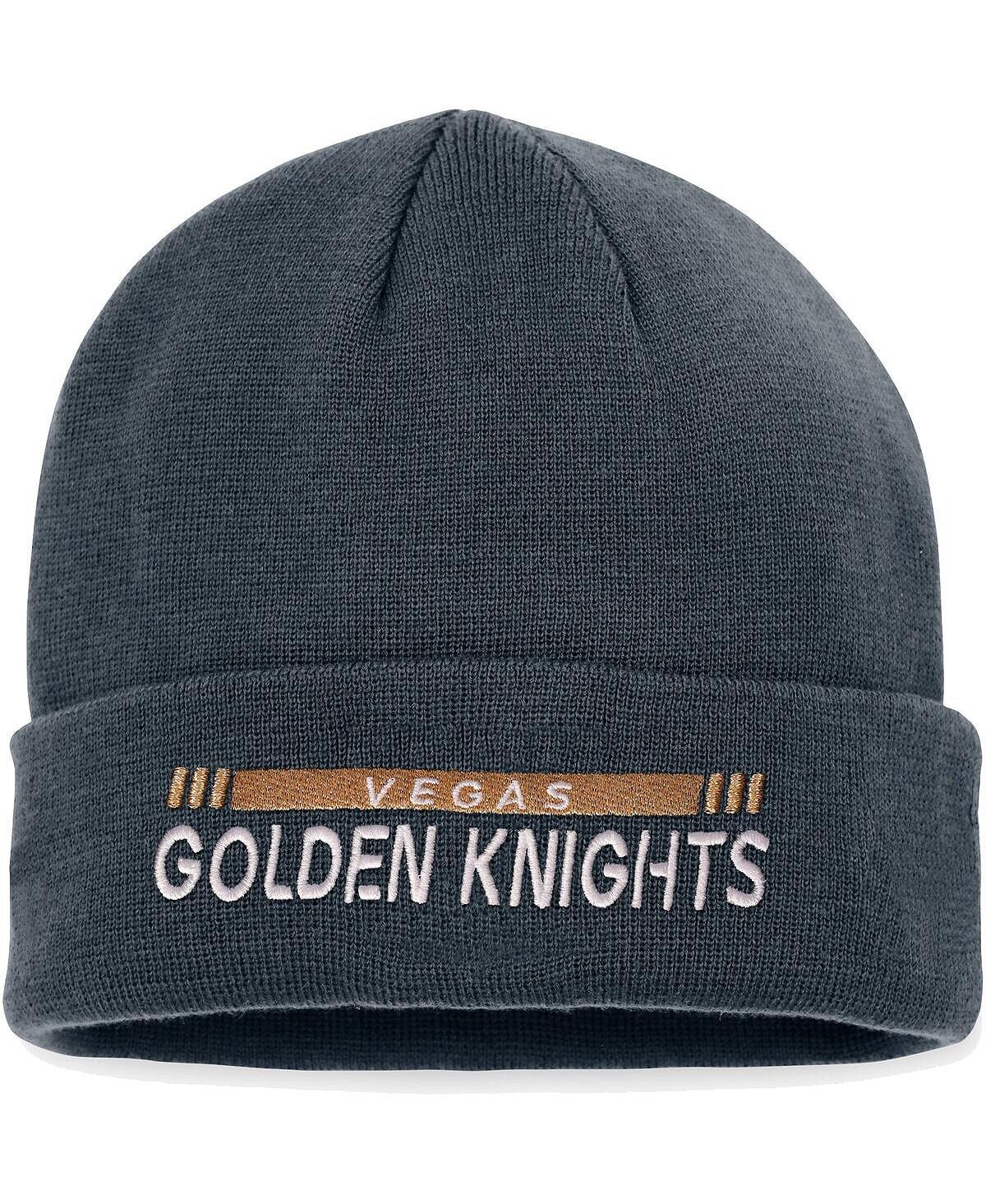 

Мужская фирменная черная вязаная шапка Vegas Golden Knights Authentic Pro Rink с манжетами Fanatics