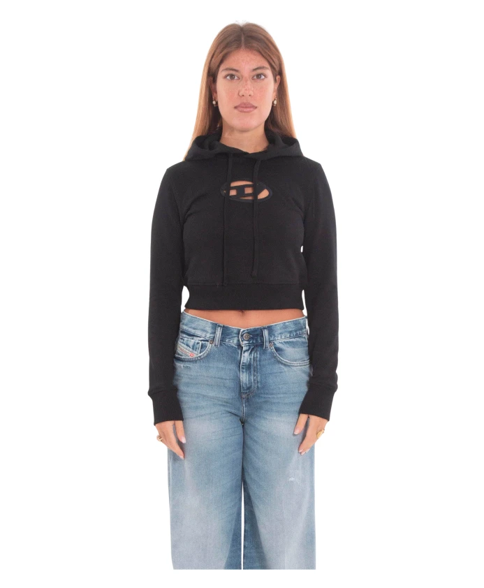 

F-Slimmy овальная укороченная толстовка Diesel, черный