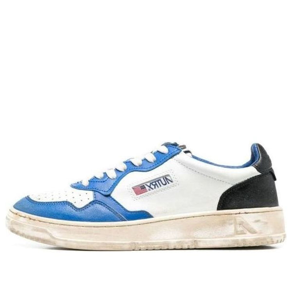 Кроссовки medalist super vintage leather low sneakers 'white black blue' Autry, белый
