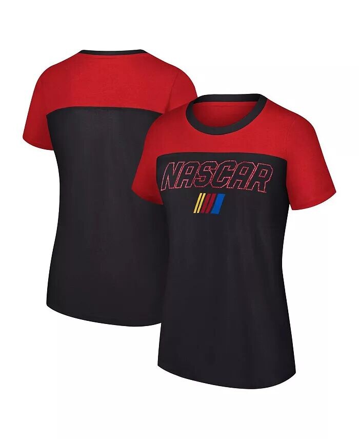 

Женская черная футболка NASCAR Merchandise Cheer с цветными блоками G-Iii 4Her By Carl Banks, черный