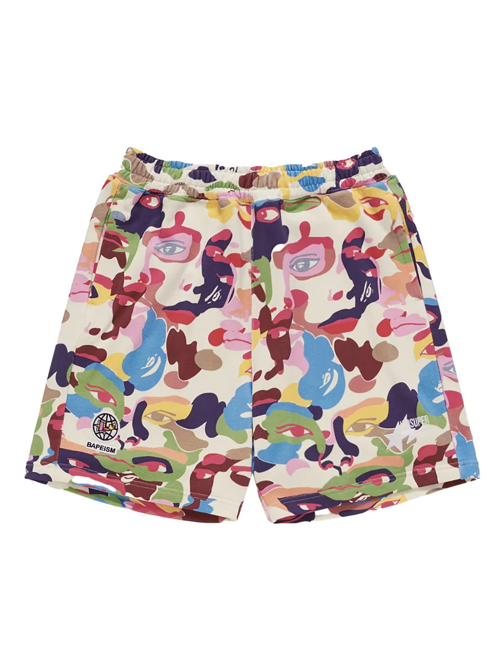 

Спортивные шорты с камуфляжным принтом из коллаборации с Kidsuper A BATHING APE, красный