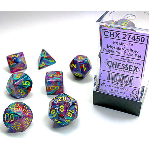 

Аксессуары Chessex Chessex Dice Set: Festive - Mosaic w/Yellow (7)