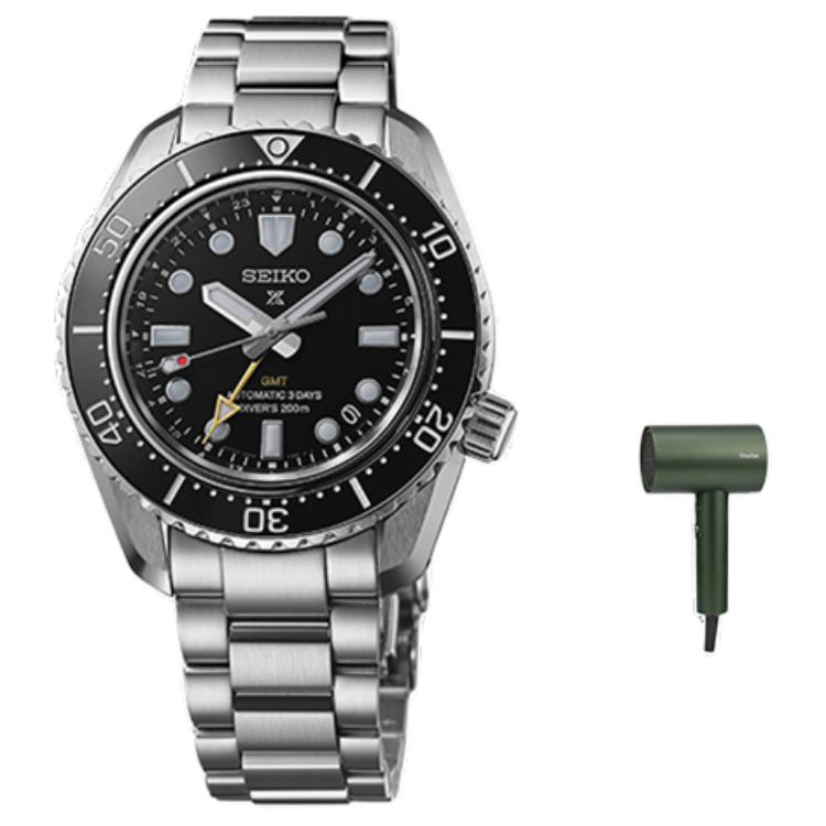 

SEIKO Автоматические механические часы с ремешком из нержавеющей стали унисекс с черным циферблатом