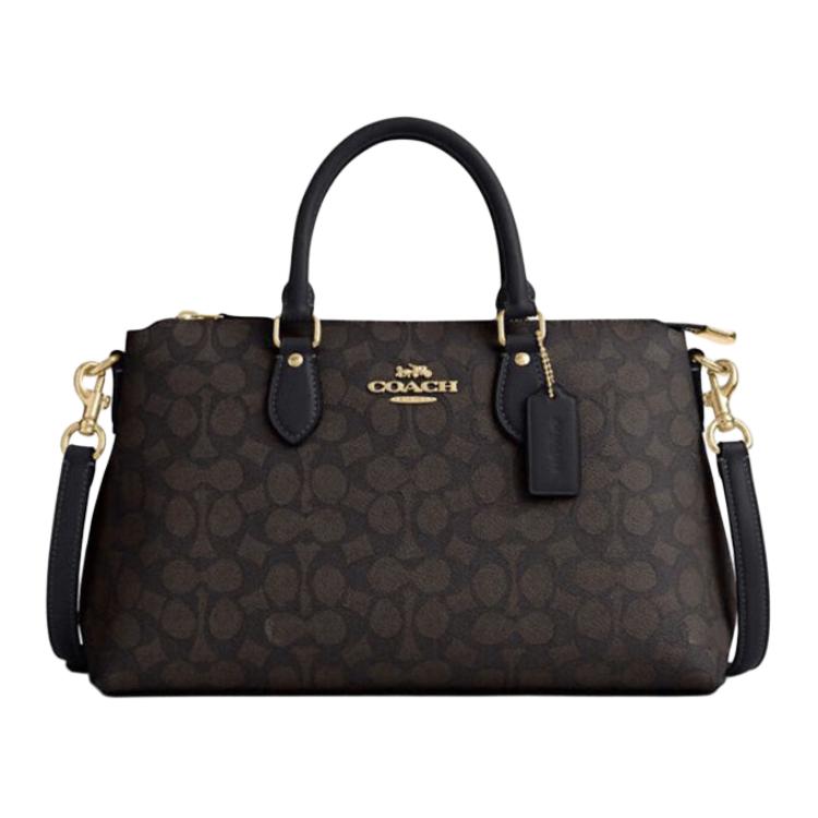 

Сумка через плечо Georgia PVC, кроссбоди, женская большая сумка коричневая COACH, Set (Bag+Dust Bag)