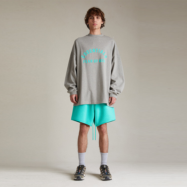 Хлопковая толстовка с логотипом Fear Of God Essentials, светло-бежевый — фото 4