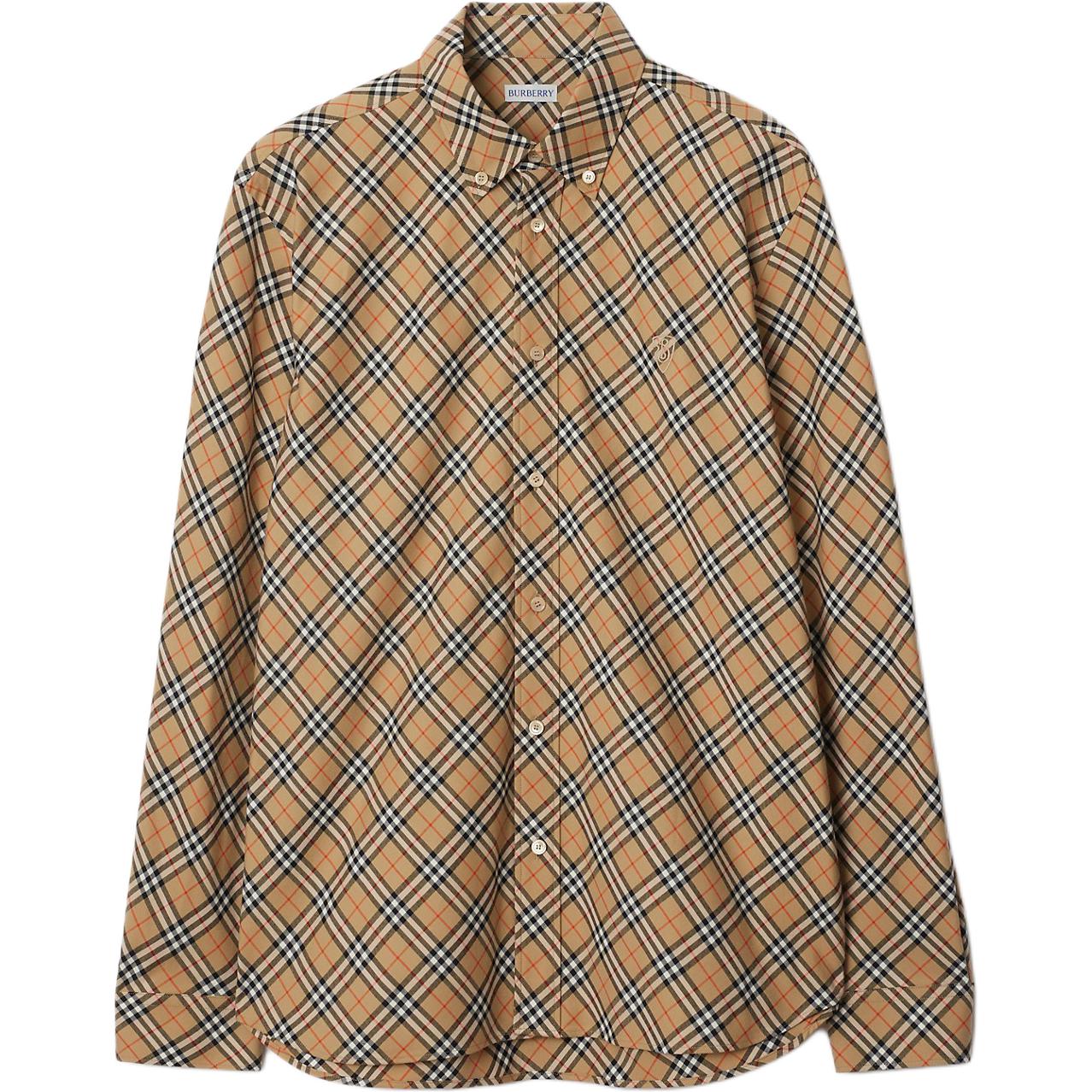 

Винтажная клетчатая хлопковая рубашка Burberry, песочный