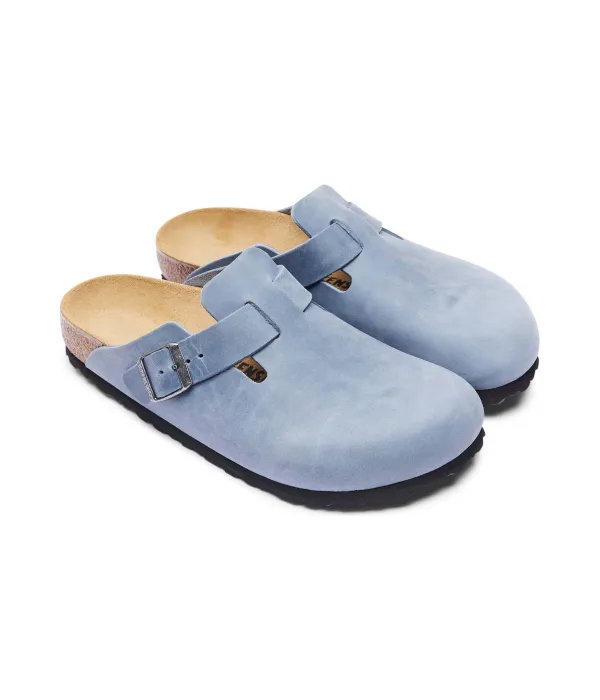 Бостонские мюли, кожаные сандалии Narrow fit Birkenstock, синий — фото 3