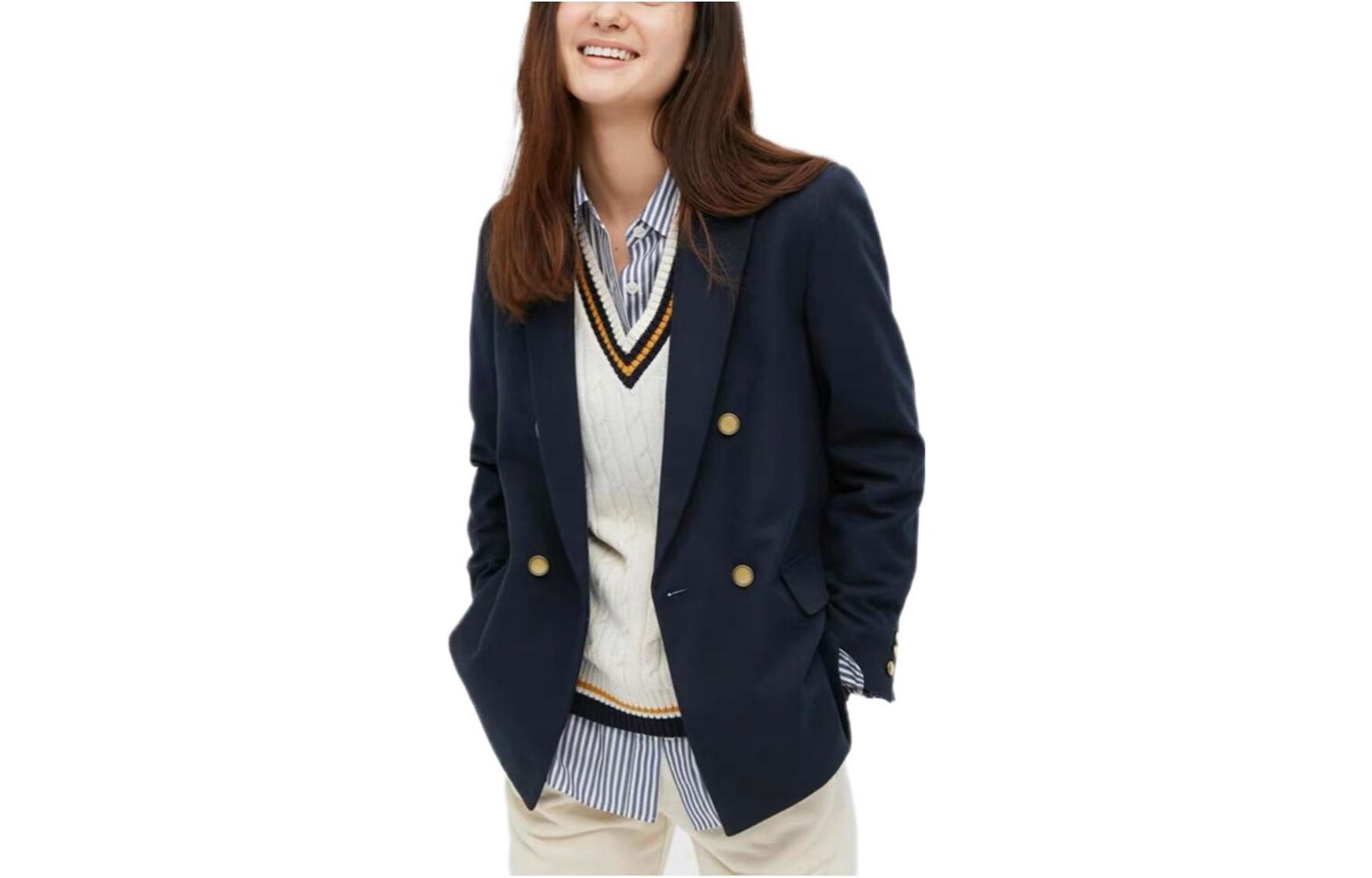 

Деловой костюм женский темно-синий Uniqlo